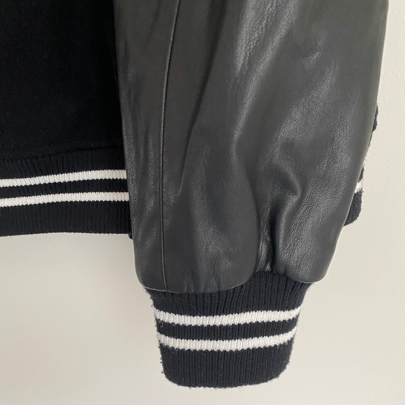 Zara Leather Sleeve Bomber Jacket (Medium) - Picture 4 of 11